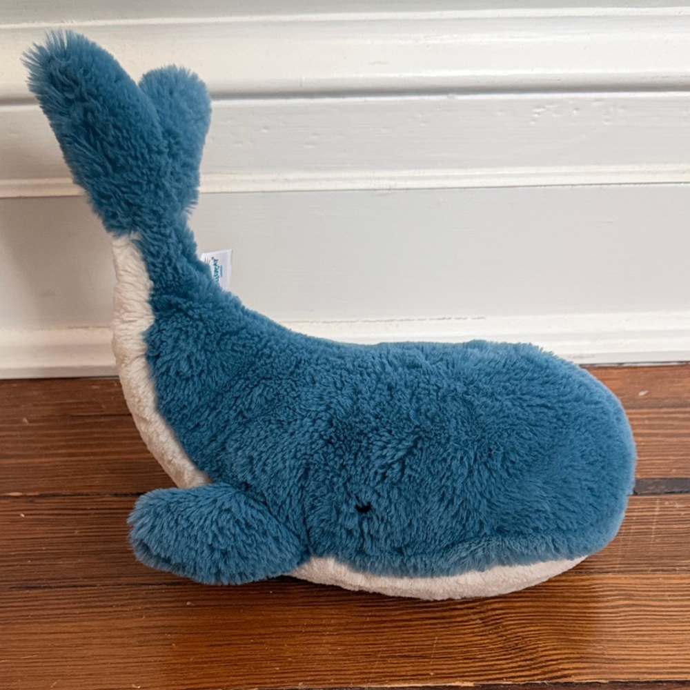 Jellycat Blue and White Stuffed Whale